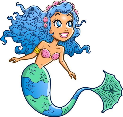 Beautiful Mermaid Illustration Vector Image