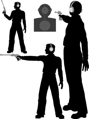 Man Shooting at Target Vector Image