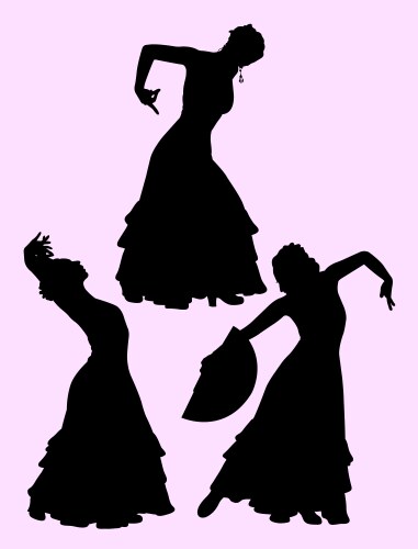 Silhouette of flamenco dancer Vector Image