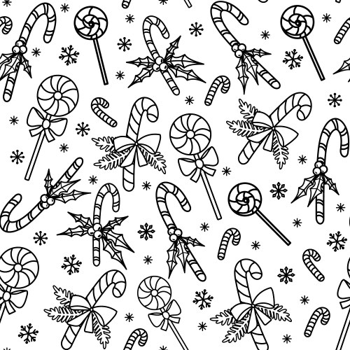 Christmas seamless pattern with candy canes Vector Image