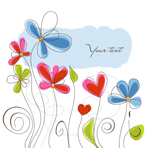 Cute floral card Royalty Free Vector Image - VectorStock