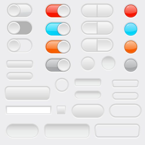Web interface buttons toggle switch vector image