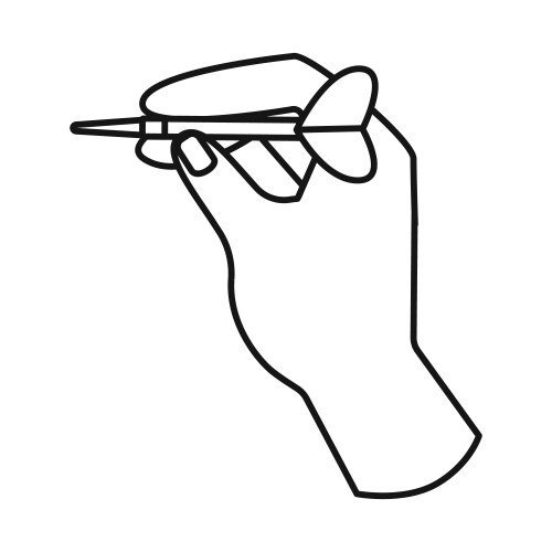 Design of hand and dart icon web element vector image
