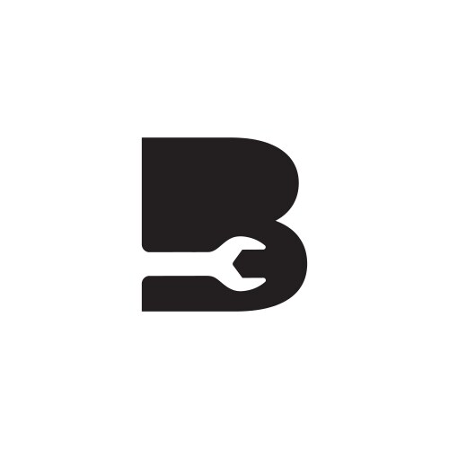Letter b repair logo design template isolated Vector Image
