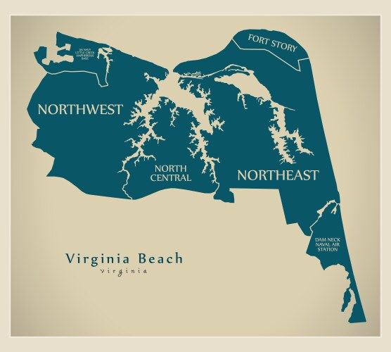 Modern city map - virginia beach va Vector Image