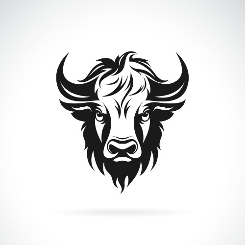 A bison head design on white background easy Vector Image