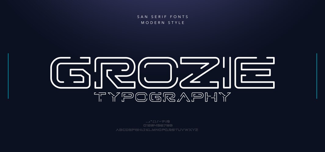 Hined smart abstract alphabet fonts typography Vector Image