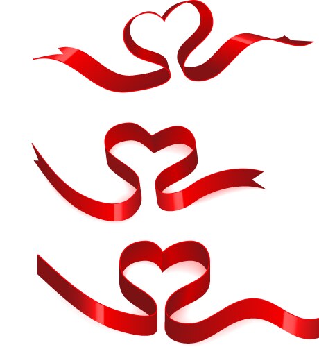 Red heart ribbon bow Royalty Free Vector Image