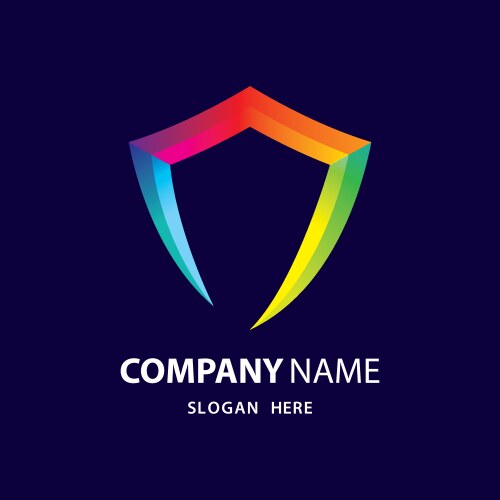 Shield gradient logo design – Royalty-Free Vector | VectorStock