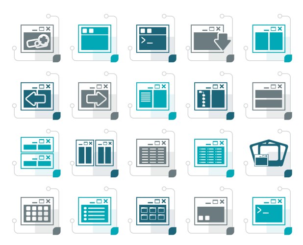 Stylized application programming server vector image
