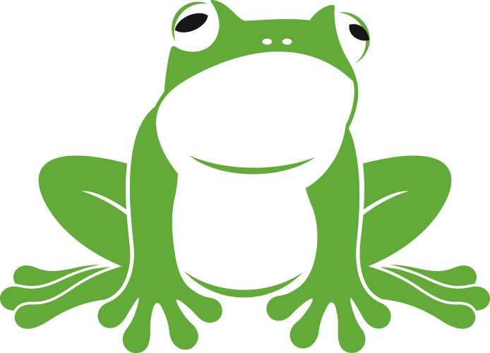Cute green cartoon frog Royalty Free Vector Image