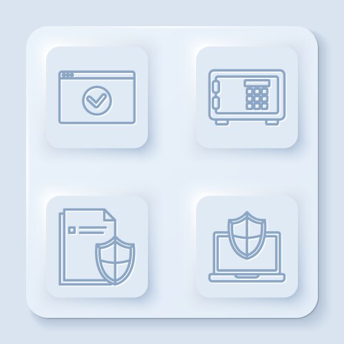 Set line secure your site with https ssl safe vector image