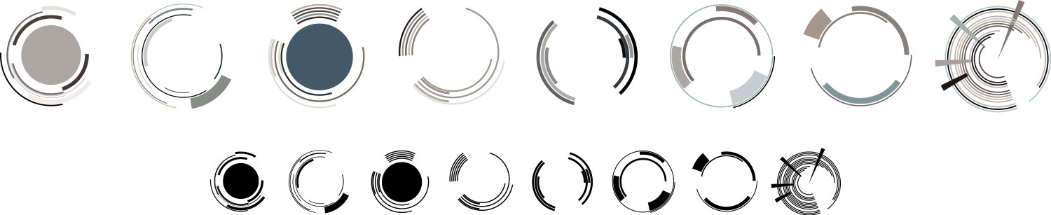 Geometric circles gui ui hud segmented vector image