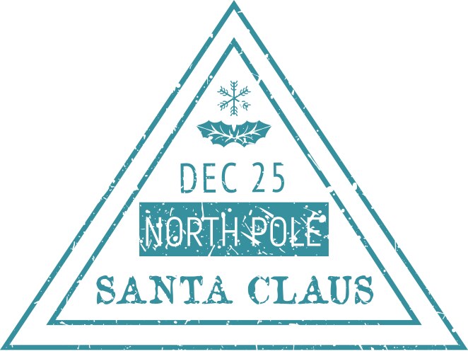 Official north pole mail sign or stamp Royalty Free Vector