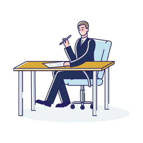 Business man sketching on workplace creative Vector Image