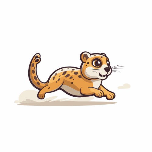 Cute leopard sitting on a tree branch Royalty Free Vector