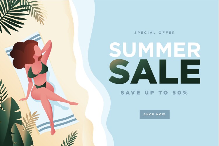 summer sale banner vector image