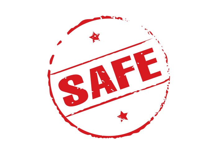 Red stamp and text safe vector image