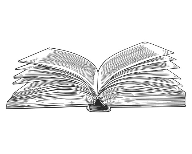 Open book hand drawing vintage engraving style il Vector Image
