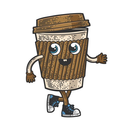 Cartoon Coffee Cup Sketch Vector Image