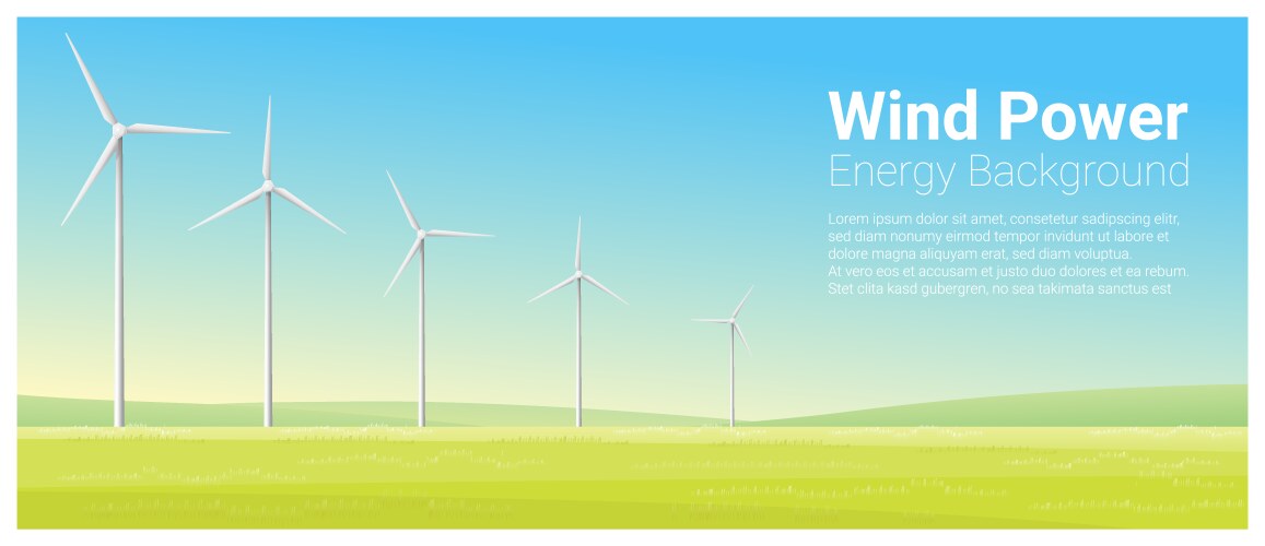 energy concept background with wind turbine vector image vector image