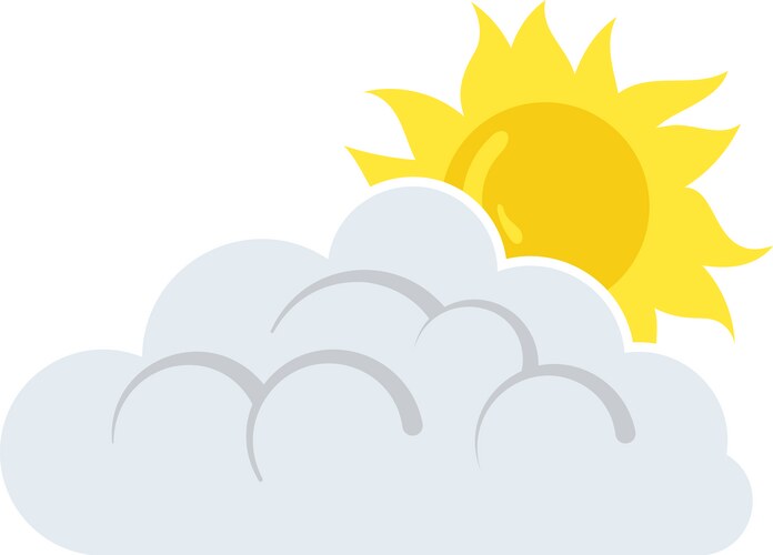 Cloud and sun Royalty Free Vector Image - VectorStock