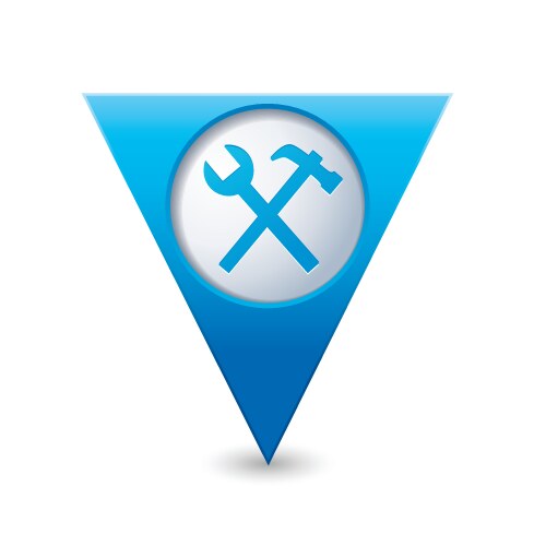 Map Pointer with Tools Icon vector image