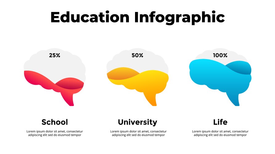 human brain infographic generating new ideas vector image