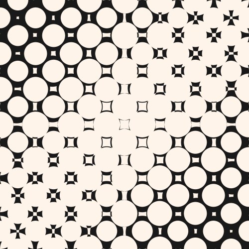 diagonal halftone pattern with circles and squares vector image