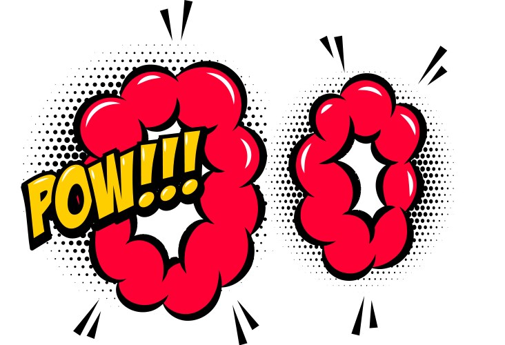 pow comic style phrase with speech bubble vector image