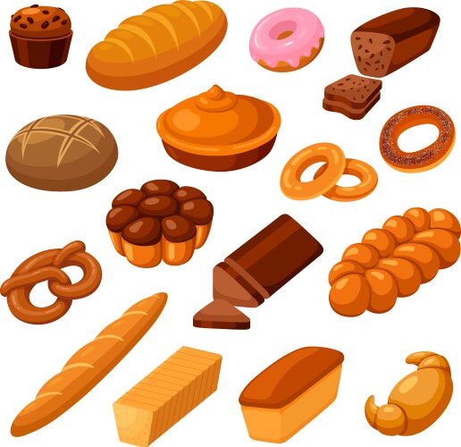 Bread icons set Royalty Free Vector Image - VectorStock
