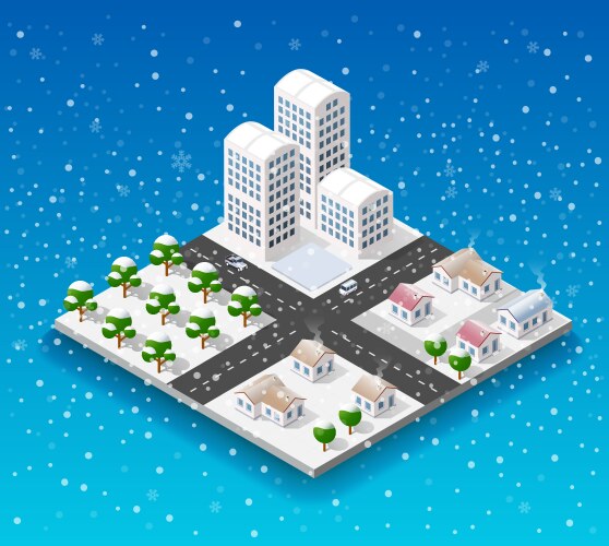 Soviet tower block flats isometric Royalty Free Vector Image