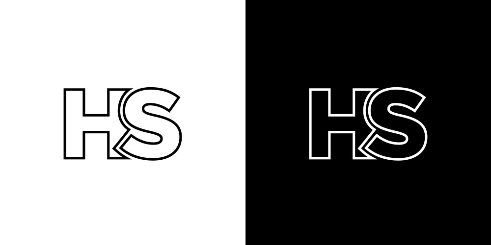 Letter h and s hs logo design template minimal Vector Image