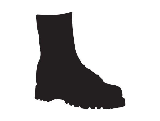 Military combat boot silhouette art Royalty Free Vector