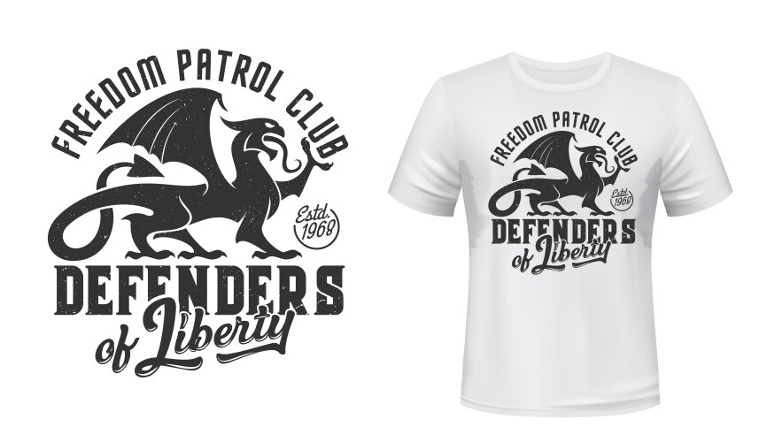 Griffin T-Shirt Mockup - Defender Patrol Club Vector Image