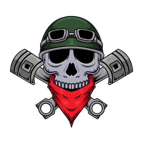 Biker skull graphic character Vector Image