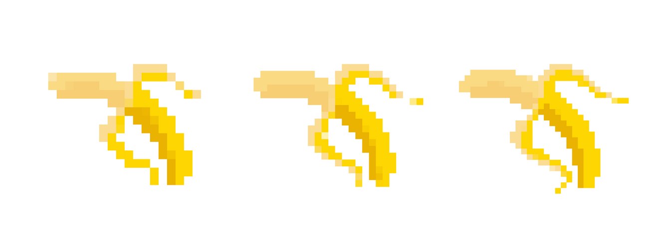 Pixel Banana Rotation Art Vector Image