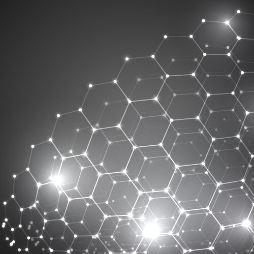 3d object from a hexagon grid with dots stylish vector image