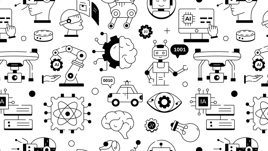 Artificial intelligence pattern symbolizing deep l vektorbild