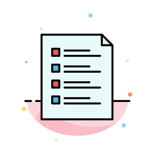 Checklist check file list page task testing vector image