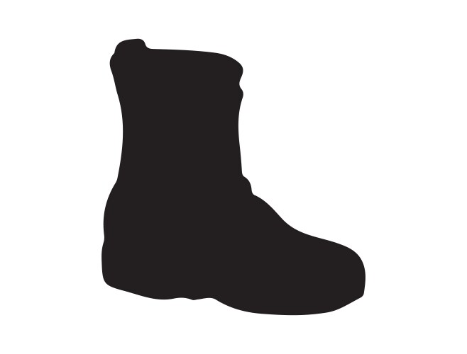 Military combat boot silhouette art Royalty Free Vector