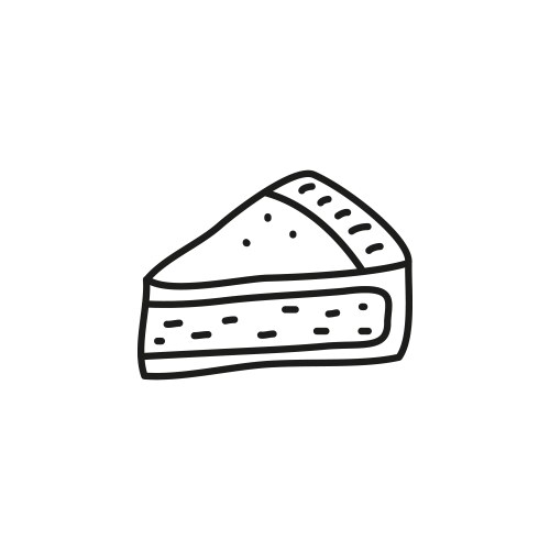 Cute Pie Slice Doodle Vector Image