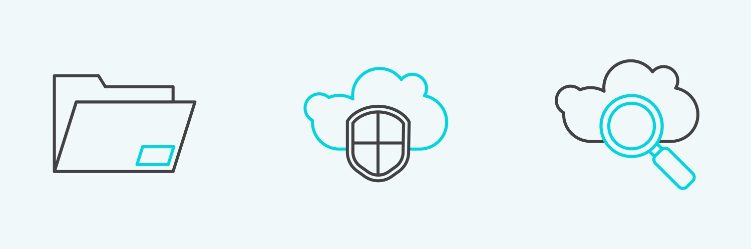 Set line search cloud computing document folder vector image