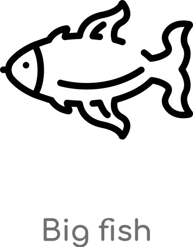 Isolated Black Fish Icon Vector Image