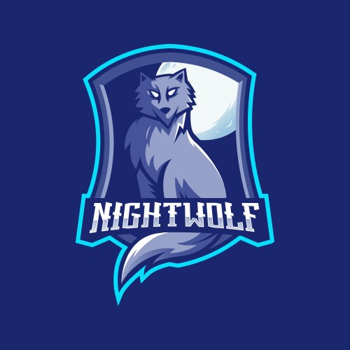 Night wolf mascot logo design with modern Vector Image