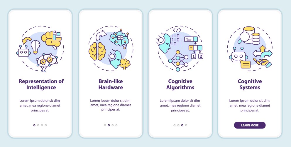 Walkthrough architecture of cognitive computing vector image