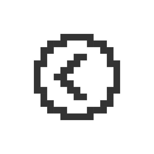 Arrow left button pixelated ui icon vector image