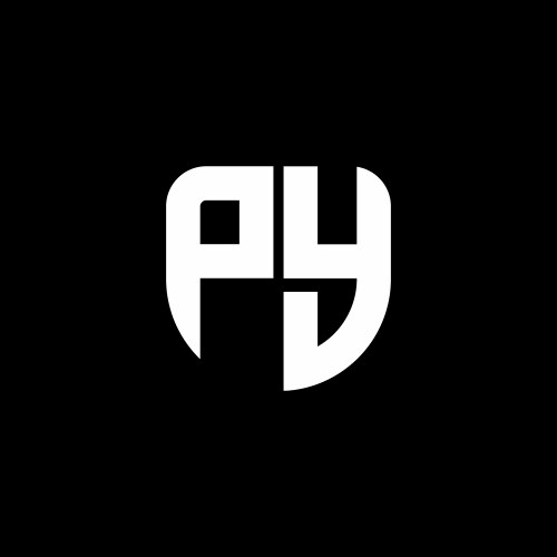 Py logo monogram shield shape with crown design Vector Image