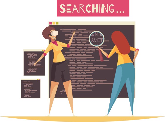 Searching through code composition vector image