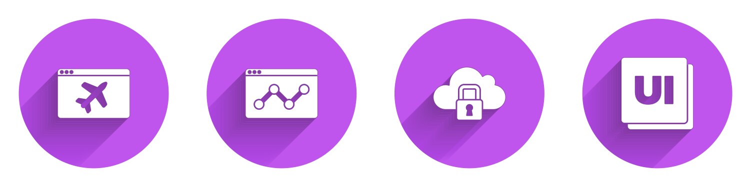 Set website template statistic cloud computing vector image